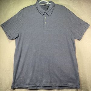 Dockers Polo Shirt Short Sleeve  Blue/White Striped Men's Size Large